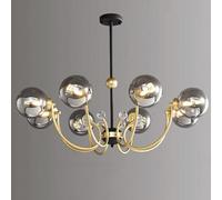 HHRLCH Chandelier Glass Shade with Globe Glass Shade Light Ceiling Light Fixture For Living Room Dining Room Bedroom Study Lamps Home Restaurant Lights/Amber/8 Heads/Cream/4 Heads/Anthracite