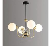 HHRLCH Chandelier Glass Shade with Globe Glass Shade Light Ceiling Light Fixture For Living Room Dining Room Bedroom Study Lamps Home Restaurant Lights/Amber/8 Heads/Cream/4 Heads/Cream/4 He