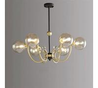 HHRLCH Chandelier Glass Shade with Globe Glass Shade Light Ceiling Light Fixture For Living Room Dining Room Bedroom Study Lamps Home Restaurant Lights/Amber/8 Heads/Cream/4 Heads/Amber/6 He