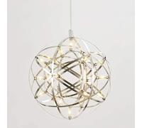 HHRLCH Chandelier Light Ceiling Hanging Lamp Suspension Lantern Starry Round Fireworks Nordic Sparkle Stainless Steel Indoor for Restaurant Living Room Kitchen Island Dining Room/Whi