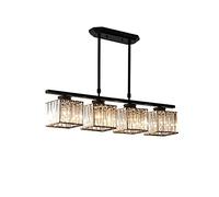 HHRLCH Chandeliers Long Crystal Chandelier Ceiling Light Dining Room Luxurious Dulamps Crystal Rectangular Light for Living Room Bar/Golden./3 Head/Black./3 Head/Black./4 Head