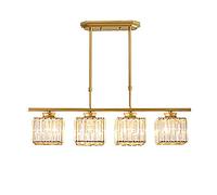 HHRLCH Chandeliers Long Crystal Chandelier Ceiling Light Dining Room Luxurious Dulamps Crystal Rectangular Light for Living Room Bar/Golden./3 Head/Black./3 Head/Den./4 Head