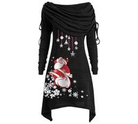 HHRLCH Christmas Dresses for Women Plus Size Cocktail Prom Party Dress Xmas Novelty Dresses Mrs Santa Costume Ladies Outfits