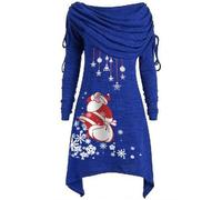 HHRLCH Christmas Dresses for Women Plus Size Cocktail Prom Party Dress Xmas Novelty Dresses Mrs Santa Costume Ladies Outfits