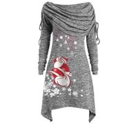 HHRLCH Christmas Dresses for Women Plus Size Cocktail Prom Party Dress Xmas Novelty Dresses Mrs Santa Costume Ladies Outfits