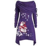HHRLCH Christmas Dresses for Women Plus Size Cocktail Prom Party Dress Xmas Novelty Dresses Mrs Santa Costume Ladies Outfits