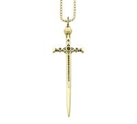 HHRLCH Classic Sword Necklace For Men, European Style Sword Pendant Katana Necklace - Exquisite CZ Dagger Necklace For Women, Master Sword Necklace For Halloween Christmas