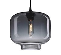 HHRLCH Column Glass Light Height Adjustable Ceiling Chandelier Base Kitchen Island Hanging Lamps for Restaurant Bar Cloft/Smoke Gray