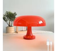 HHRLCH Cordless Rechargeable Table Lamp Dimmable Touch Bedside Lamp with 3 Color Modes Battery Operated Mushroom Lights Acrylic Lampshade Wireless Desk Lamp for Living Room Bedroom Green