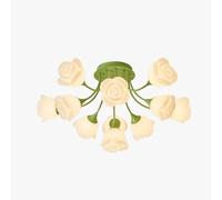 HHRLCH Cream Wind Chandelier Flower Ceiling Living Room Main Light Bedroom Small Fresh Chandelier Dining Room Light Cream 7Heads/Cream/11Heads/Cream/11Heads/Green/11Heads
