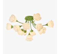 HHRLCH Cream Wind Chandelier Flower Ceiling Living Room Main Light Bedroom Small Fresh Chandelier Dining Room Light Cream 7Heads/Cream/11Heads/Cream/11Heads/Green/13Heads