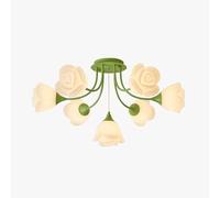 HHRLCH Cream Wind Chandelier Flower Ceiling Living Room Main Light Bedroom Small Fresh Chandelier Dining Room Light Cream 7Heads/Cream/11Heads/Cream/11Heads/Green/7Heads