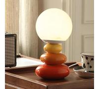 HHRLCH Creative Ceramic Table Lamp - Switchable 3 Color Temperatures Moon-Shaped Decorative for Bedroom Living Room