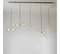 HHRLCH Creative Decorative Elements Kitchen Island Ceiling Lights Designer Nordic Art Transparent Glass Soap Bubble Chandelier Lamp Device/Five Lightsb