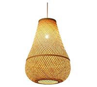 HHRLCH Creative Natural Art Hanging Lamp Vintage Weaving Light Chinese Chandelier Hand-Woven Ceiling for Restaurant Kitchen Island Tea Room Bedroom Living Room Cafe