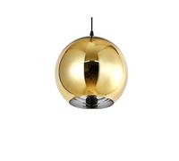 HHRLCH Creative Plating Transparent Reflective Chrome Glass Mirror Hanging Light Adjustable Lantern Ceiling Lamp Globe Chandelier Device/Gold/Diameter 20Cm