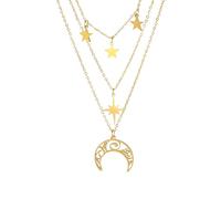 HHRLCH Crescent Moon Necklace For Women and Men, Layer Witchy Necklace Sun and Moon Crescent Necklaces Layer Moon Pendant, Moon Phase Necklace, Moonglow Half Moon Necklace