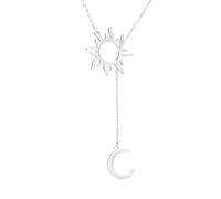 HHRLCH Crescent Moon Necklace For Women and Men, Layer Witchy Necklace Sun and Moon Crescent Necklaces Layer Moon Pendant, Moon Phase Necklace, Moonglow Half Moon Necklace