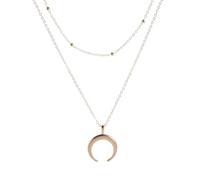 HHRLCH Crescent Moon Necklace For Women and Men, Layer Witchy Necklace Sun and Moon Crescent Necklaces Layer Moon Pendant, Moon Phase Necklace, Moonglow Half Moon Necklace