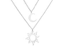 HHRLCH Crescent Moon Necklace For Women and Men, Layer Witchy Necklace Sun and Moon Crescent Necklaces Layer Moon Pendant, Moon Phase Necklace, Moonglow Half Moon Necklace