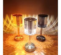 HHRLCH Crystal Table Lamp 3 Color Touch Control Rechargeable Lamp Room Decor Desk Lamp Crystal Rose Bedside Lamp Portable Wireless Night Light Bedroom Dining Room Lamp