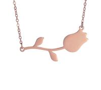 HHRLCH Cute Tulip Necklace For Women Girls, Minimalist Lily Necklace - Tulip Flower Necklace, Collar De tulipán, Tulip Jewelry For Valentine Birthday Gifts