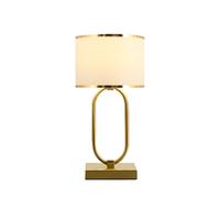 HHRLCH d Table Lamp with Metal Ring and White Fabric Shade for Bedroom/Nightstands/Living Room