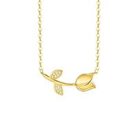 HHRLCH Dazzling CZ Tulip Necklace For Women Girls, Lily Necklace Earrings Set - Elegant Tulip Flower Necklace, Collar De tulipán, Tulip Jewelry For Valentine Birthday