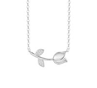 HHRLCH Dazzling CZ Tulip Necklace For Women Girls, Lily Necklace Earrings Set - Elegant Tulip Flower Necklace, Collar De tulipán, Tulip Jewelry For Valentine Birthday