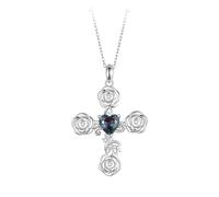 HHRLCH Delicate Heart Cross Necklace For Women Girls, Shiny CZ Religious Cross Necklace - Faith Heart and Cross Necklace, Gothic Punk Catholic Religious Jewelry For Christmas