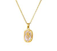 HHRLCH Delicate Tulip Necklace For Women Girls, Exquisite Shining CZ Crystal Lily Necklace - Cute Sweet Tulip Flower Necklace, Collar De tulipán, Tulip Jewelry For Valentine Birthday Gifts
