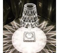 HHRLCH Diamond Table Lamp with Halo Effect Crystal Desk Lampshade Touch Switch USB Rechargeable 12-Hour Lasting Light for Bedroom Home Decoration