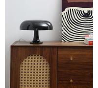 HHRLCH Dimmable Mushroom Table Lamp with 3 Color Temperatures - Decorative USB for Living Room & Bedroom Black