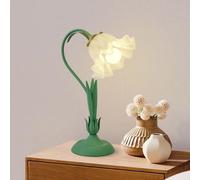 HHRLCH Dimmable Touch Flower Table Lamp Cable Operated Lily of The Valley Acrylic Table Light Retro Metal Reading Lamp for Bedroom Girl'S Room Dormitory Study - Yellow