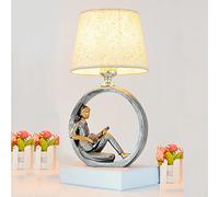 HHRLCH Dimming Table Lamps Creative Romantic Bedroom Bedside Table Desk Lamp Fabric Resin Desk Lamp Living Room Art Decorative Table Lamp