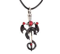 HHRLCH Dragon Sword Necklace For Men, Vintage Sword Pendant Katana Necklace - Hip Hop Dagger Necklace For Women, Master Sword Necklace For Halloween Christmas Gifts