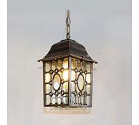 HHRLCH European Victorian Square Corridor Exterior Ceiling Traditional Square Outdoor Light Fixture for Hallway Winter Garden Balcony Porch Chandelier Aluminum Landscape Lights/Brass