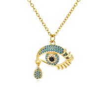 HHRLCH Evil Eye Necklace For Women and Girls, Blue Evil Eye Necklace Eye Pendant Necklaces Lucky, Evil Eye Necklace Gold, Evil Eye Necklace Silver