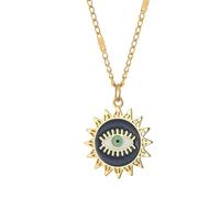 HHRLCH Evil Eye Necklace For Women and Girls, Heart Around Evil Blue Eye Sun Necklace Eye Pendant Necklaces Lucky, Evil Eye Necklace Gold, Evil Eye Necklace Silver