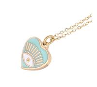 HHRLCH Evil Eye Necklace For Women and Girls, Turkish Lucky Evil Eye Necklace Bohemia Heart Evil Eye Necklace, Evil Eye Necklace Gold, Evil Eye Necklace Silver
