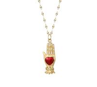 HHRLCH Exquisite Red Sacred Heart Necklace For Women Men, Cute Sacred Heart of Jesus Necklace - Sacred Heart Pendant, Jesus Heart Necklace For Christmas Birthday Thanksgiving Gifts