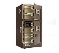 HHRLCH Fireproof Waterproof Deposit Fingerprint Security Lock Cabinets Cash Strong Solid Steel Jewelry Money es with Deadbolt Brown for Home