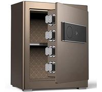 HHRLCH Fireproof Waterproof Room Electronic Password Smart Multi-Layer Fingerprint Password Home Office File Cabinet s Gold for Home Office Cash (Brown)
