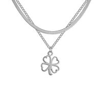HHRLCH Four Leaf Necklace For Women Girls, Minimalist Pendant - 4 Leaf Necklace, Alhambra Necklace, Lucky Necklace For Birthday Valentine