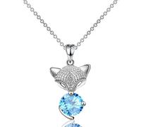 HHRLCH Fox Necklace For Women and Men, Crystal Fox Painting Pendant Jewelry Chain Necklace, Fox Girl Gold Initial Necklace, Fox Jewelry For Women, Therian Jewelry