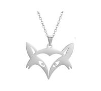 HHRLCH Fox Necklace For Women and Men, Fox Pendant Necklace Fox Charm Engagement, Fox Girl Gold Initial Necklace, Fox Jewelry For Women, Therian Jewelry