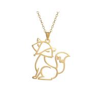 HHRLCH Fox Necklace For Women and Men, Fox Pendant Necklace Fox Charm Engagement, Fox Girl Gold Initial Necklace, Fox Jewelry For Women, Therian Jewelry