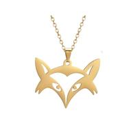 HHRLCH Fox Necklace For Women and Men, Fox Pendant Necklace Fox Charm Engagement, Fox Girl Gold Initial Necklace, Fox Jewelry For Women, Therian Jewelry