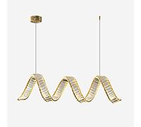 HHRLCH French Light Crystal Art Chandelier Minimalist Creative Brass Long Row Pendent Lamp Home Living Room Restaurant Decoration Suspended Chandelier Indoor Dimmable Fixtures (Co/Gold