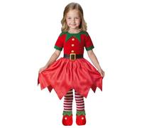 HHRLCH Girlish Fairy Costume Christmas Green Fairy Set Festival Party Performance Cosplay Costume Enchanting Dress with Accessories for Holiday Pageants or Themed Parties